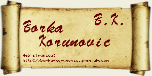 Borka Korunović vizit kartica